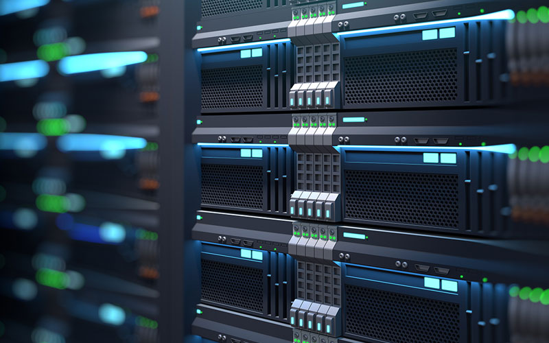 Serwerownia z serwerami AMD EPYC klasy enterprise